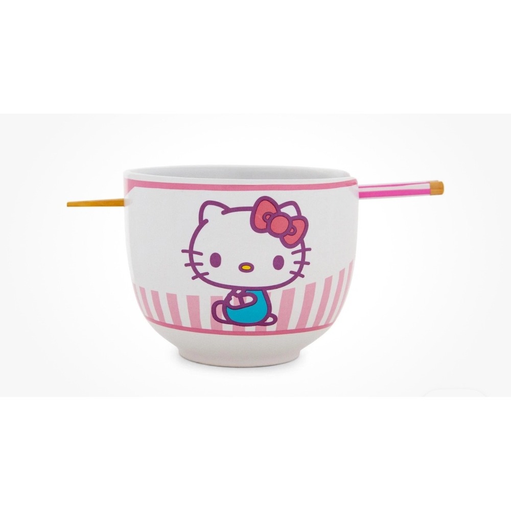 Hello Kitty Tokyo Ramen Bowl with‎ Chopsticks Sanrio Cute Kawaii New